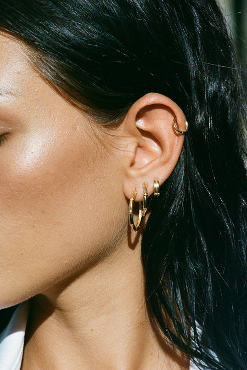 SMALL BAMBOO HOOP SILVER